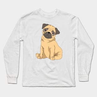 Pug - Cute Pug Dog Long Sleeve T-Shirt